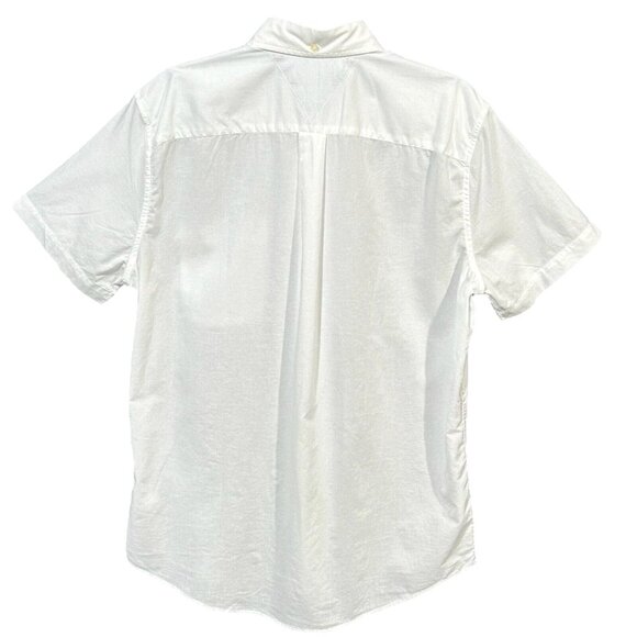 Tommy Hilfiger Mens Wainwright Button-Up Cotton Shirt Size L White Regular Fit - Picture 2 of 4